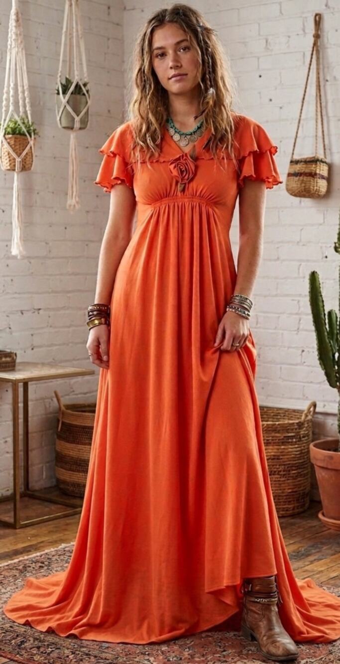 Vintage 70’s evening gown/ bridesmaid gown/ festival dress
